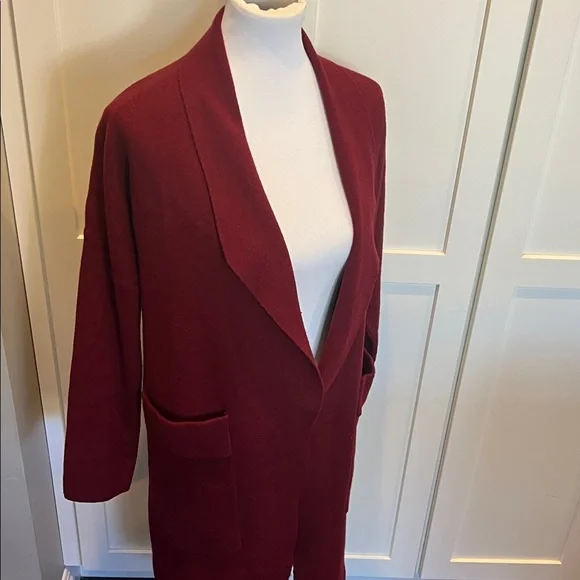 ANRABESS Burgundy Cardigan Sweater Duster Size M - Picture 11 of 11